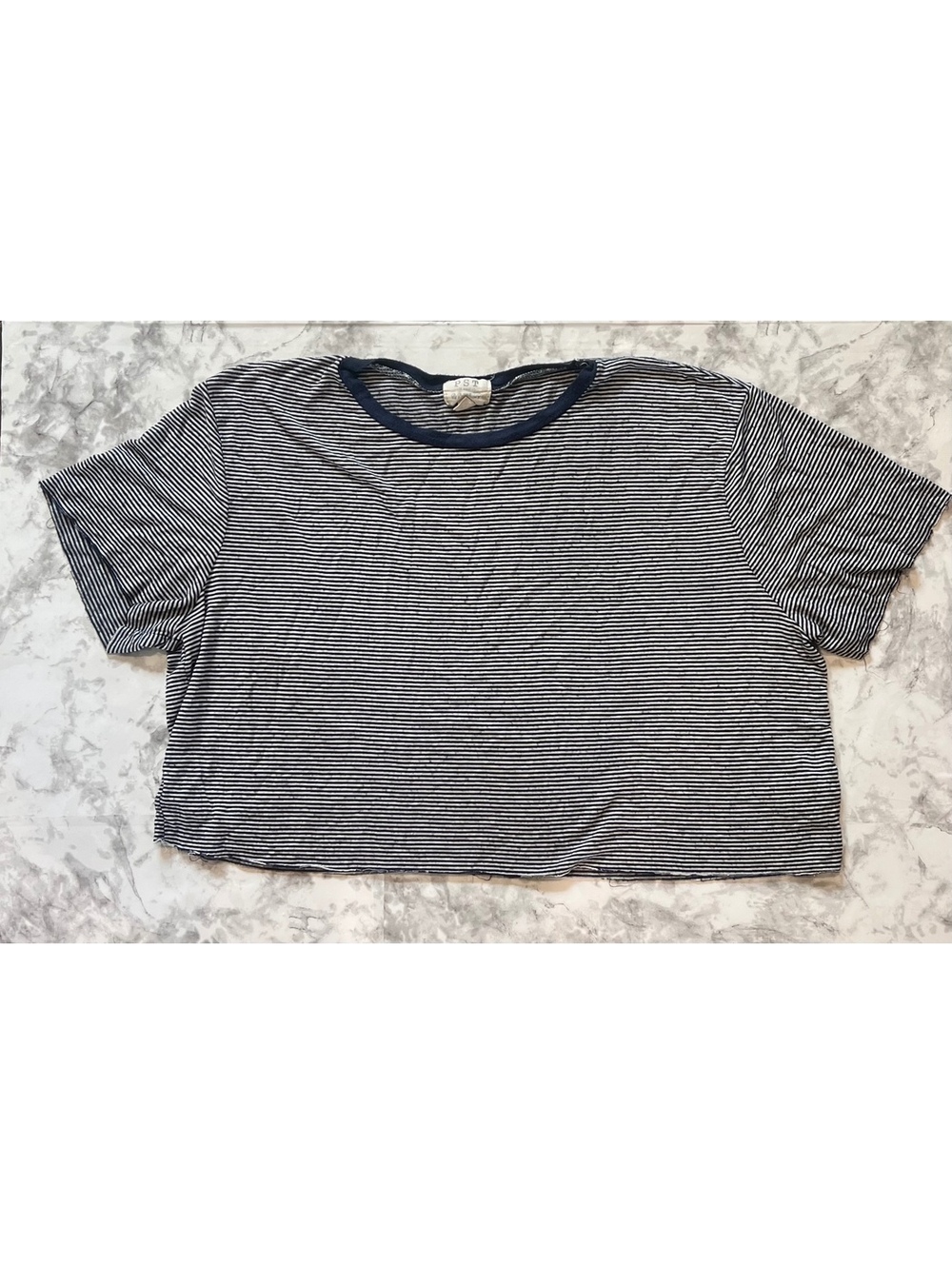 PST Los Angeles Striped Cropped T-Shirt Size M